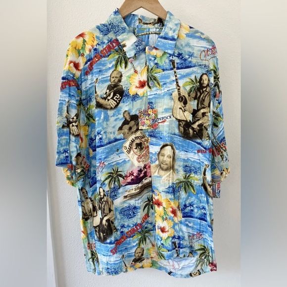 Vintage Jams World Hawaiian Shirt “Stephen Stills” Mens LARGE NEW with tags NWT